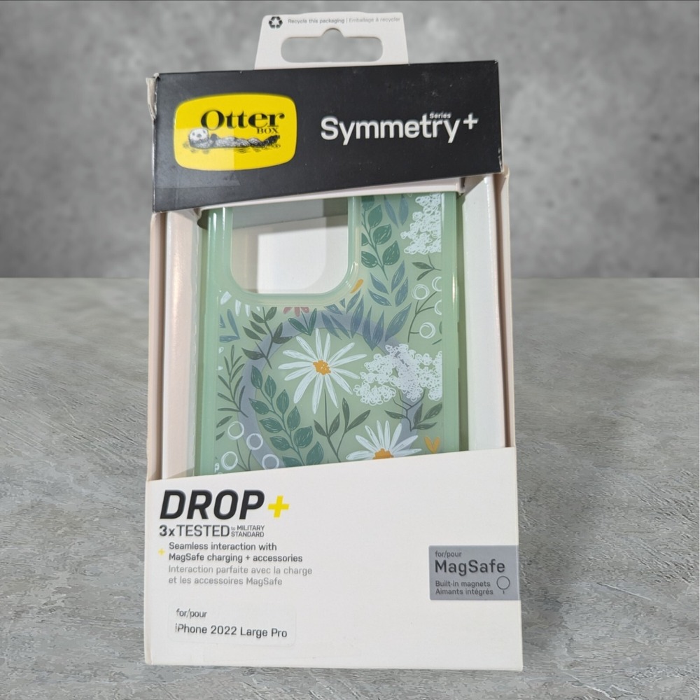 A1. OtterBox Symmetry+ MagSafe Case Apple iPhone 2022‎ Large Pro/14 Pro Flower